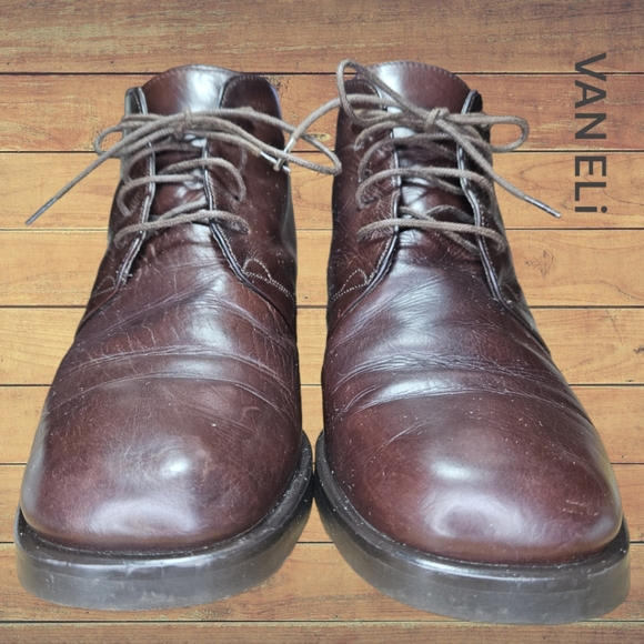 VAN ELi Made in Italy Lace Up Leather Dress Ankle Boot - Picture 3 of 10